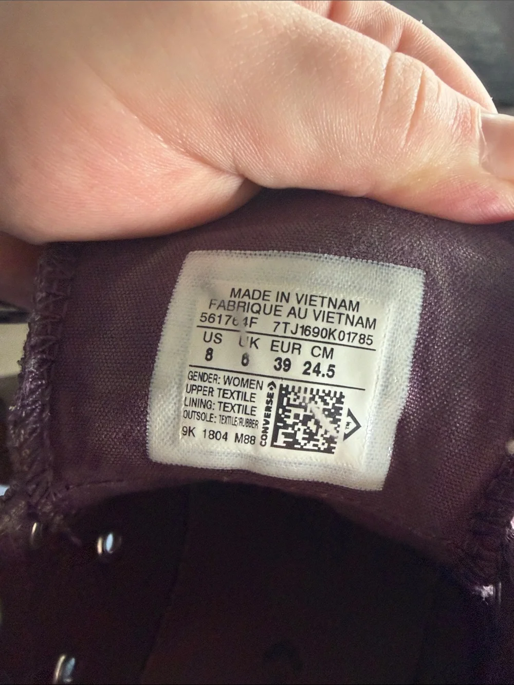 Converse Low Top Sneakers in Plum Canvas